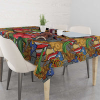 Patriotic Coqui Frog Football Tablecloth 250 Years of Freedom Puerto Rico Flag Stand