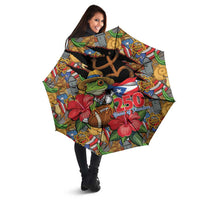 Patriotic Coqui Frog Football Umbrella 250 Years of Freedom Puerto Rico Flag Stand