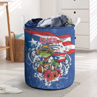 Puerto Rican Coquí Football Laundry Basket Here For The Benito Bowl