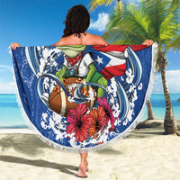 Puerto Rican Coquí Football Beach Blanket Here For The Benito Bowl
