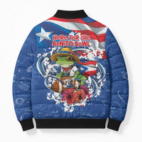 Puerto Rican Coquí Football Bomber Puffer Jacket Here For The Benito Bowl