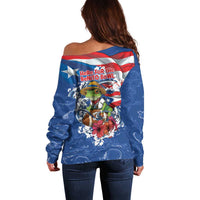 Puerto Rican Coquí Football Off Shoulder Sweater Here For The Benito Bowl