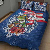 Puerto Rican Coquí Football Quilt Bed Set Here For The Benito Bowl