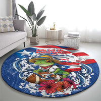 Puerto Rican Coquí Football Round Carpet Here For The Benito Bowl