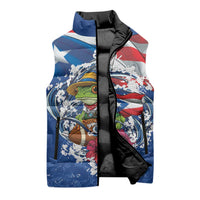 Puerto Rican Coquí Football Sleeveless Puffer Jacket Here For The Benito Bowl