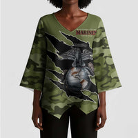 Montford Point Marines Kimono Sleeve Blouse African American Breaking Barriers 1942