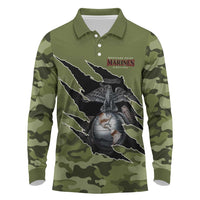 Montford Point Marines Long Sleeve Polo Shirt African American Breaking Barriers 1942