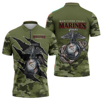 Montford Point Marines Zipper Polo Shirt African American Breaking Barriers 1942