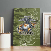 Montford Point Marines Canvas Wall Art Flame Fire Military Green Camo