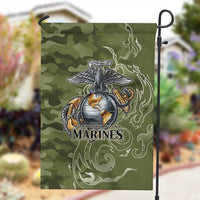 Montford Point Marines Garden Flag Flame Fire Military Green Camo