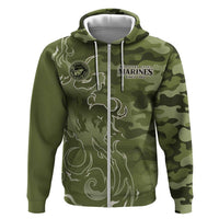 Montford Point Marines Hoodie Flame Fire Military Green Camo