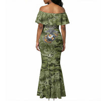 Montford Point Marines Mermaid Dress Flame Fire Military Green Camo
