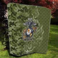 Montford Point Marines Quilt Flame Fire Military Green Camo