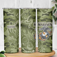 Montford Point Marines Skinny Tumbler Flame Fire Military Green Camo