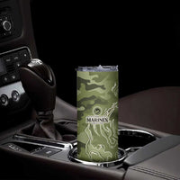 Montford Point Marines Skinny Tumbler Flame Fire Military Green Camo