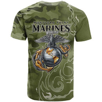 Montford Point Marines T shirt Flame Fire Military Green Camo