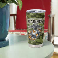 Montford Point Marines Tumbler Cup Flame Fire Military Green Camo
