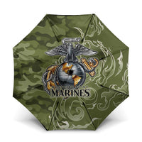 Montford Point Marines Umbrella Flame Fire Military Green Camo