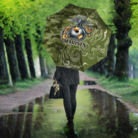 Montford Point Marines Umbrella Flame Fire Military Green Camo