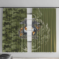Montford Point Marines Window Curtain Flame Fire Military Green Camo