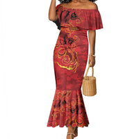 Montford Point Marines Mermaid Dress Flame Fire Military Red Camo