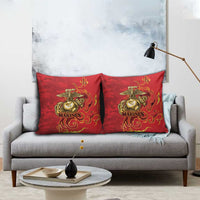 Montford Point Marines Pillow Cover Flame Fire Military Red Camo