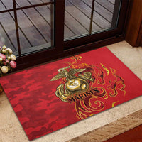 Montford Point Marines Rubber Doormat Flame Fire Military Red Camo