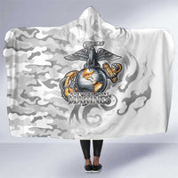 Montford Point Marines Hooded Blanket Flame Fire Military White Camo