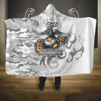 Montford Point Marines Hooded Blanket Flame Fire Military White Camo