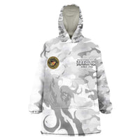 Montford Point Marines Kid Wearable Blanket Hoodie Flame Fire Military White Camo