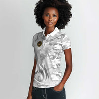 Montford Point Marines Women Polo Shirt Flame Fire Military White Camo