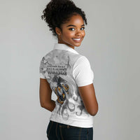 Montford Point Marines Women Polo Shirt Flame Fire Military White Camo