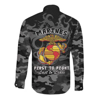 Montford Point Marines Long Sleeve Button Shirt First To Fight Last to Leave