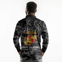 Montford Point Marines Long Sleeve Polo Shirt First To Fight Last to Leave