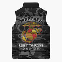 Montford Point Marines Sleeveless Puffer Jacket First To Fight Last to Leave