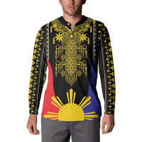 Afro Pinoy Blackapino Half Black Filipino Button Sweatshirt