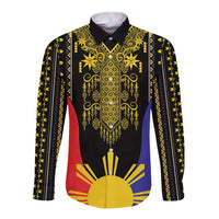 Afro Pinoy Blackapino Half Black Filipino Long Sleeve Button Shirt