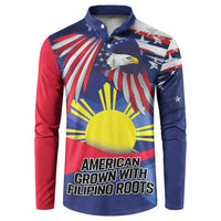 Personalized American Grown With Filipino Roots Button Sweatshirt