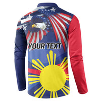 Personalized American Grown With Filipino Roots Button Sweatshirt