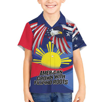 Personalized American Grown With Filipino Roots Family Matching Short Sleeve Bodycon Dress and Hawaiian Shirt