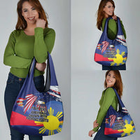 Personalized American Grown With Filipino Roots Grocery Bag