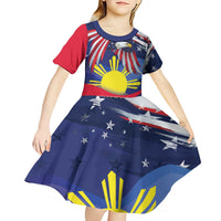 Personalized American Grown With Filipino Roots Kid Short Sleeve Dress