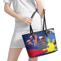 Personalized American Grown With Filipino Roots Leather Tote Bag