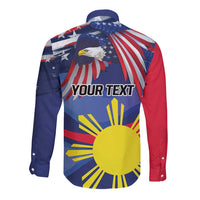 Personalized American Grown With Filipino Roots Long Sleeve Button Shirt