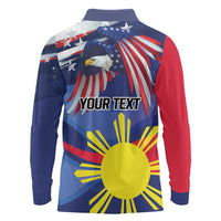 Personalized American Grown With Filipino Roots Long Sleeve Polo Shirt