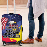 Personalized American Grown With Filipino Roots Luggage Cover