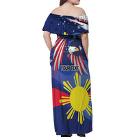 Personalized American Grown With Filipino Roots Off Shoulder Maxi Dress