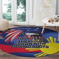 Personalized American Grown With Filipino Roots Round Carpet