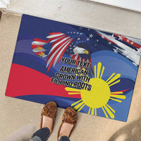Personalized American Grown With Filipino Roots Rubber Doormat