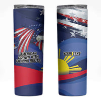 Personalized American Grown With Filipino Roots Skinny Tumbler